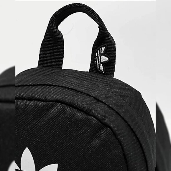 ADIDAS ORIGINALS TREFOIL 2.0 MINI BACKPACK WOMEN'S WITH ZiP POCKET BLACK - Picture 4 of 7